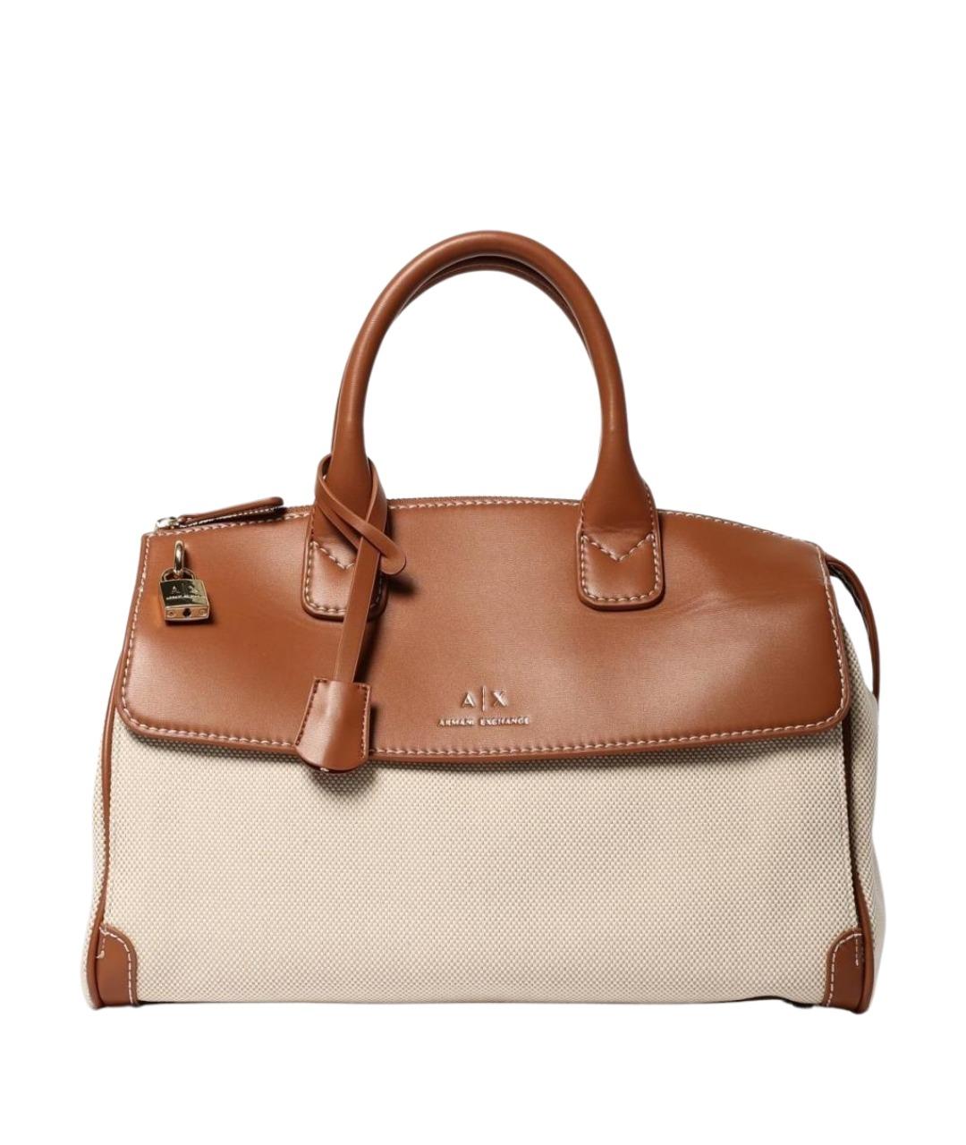 ARMANI EXCHANGE Коричневая сумка тоут из искусственной кожи, фото 1