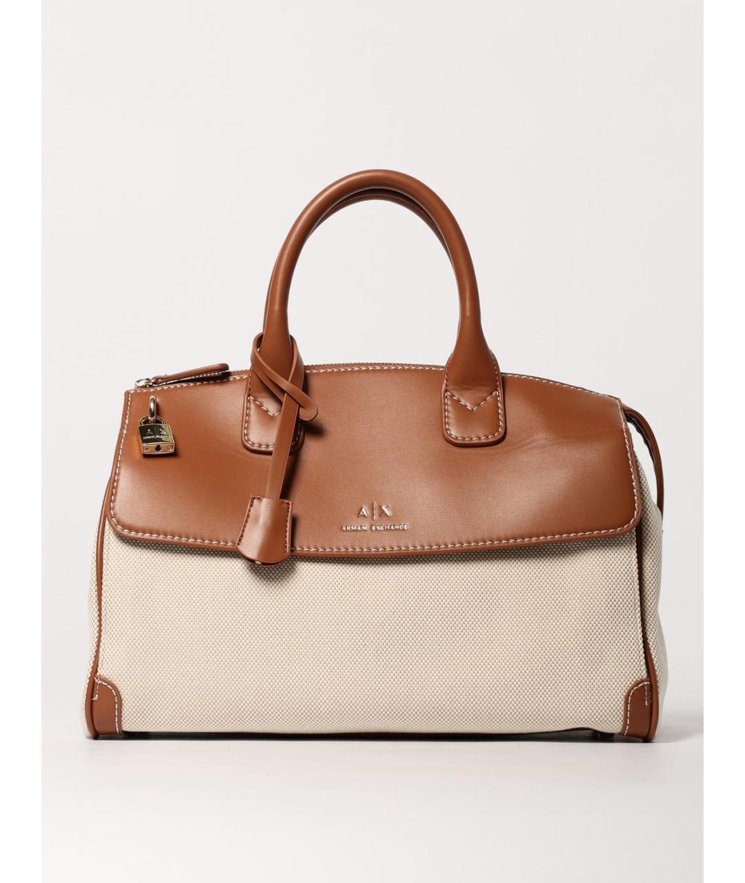 ARMANI EXCHANGE Коричневая сумка тоут из искусственной кожи, фото 4