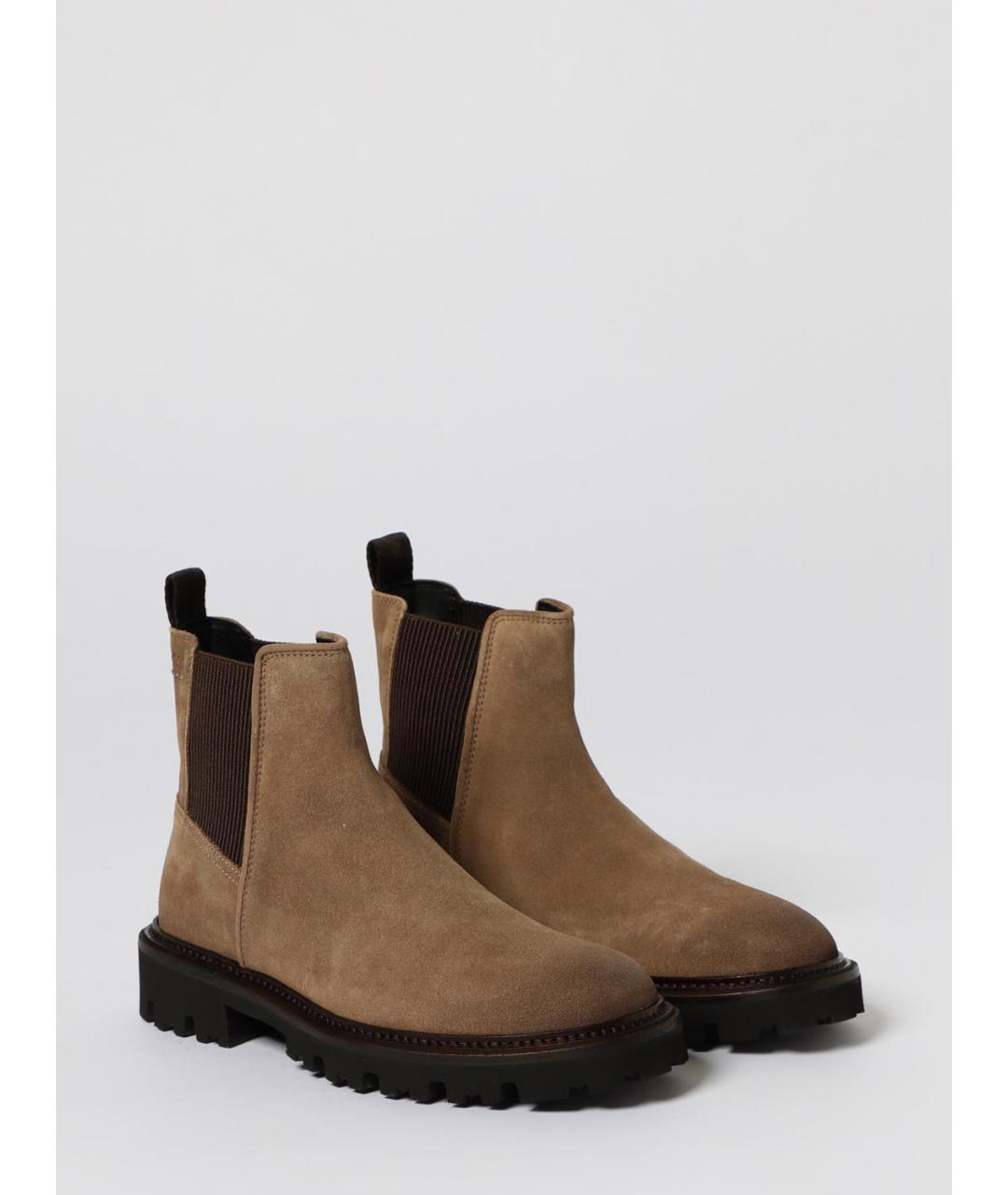 HUGO BOSS Бежевые замшевые высокие ботинки, фото 2