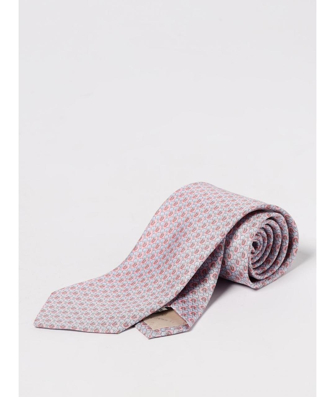 FERRAGAMO Розовый шелковый галстук, фото 3