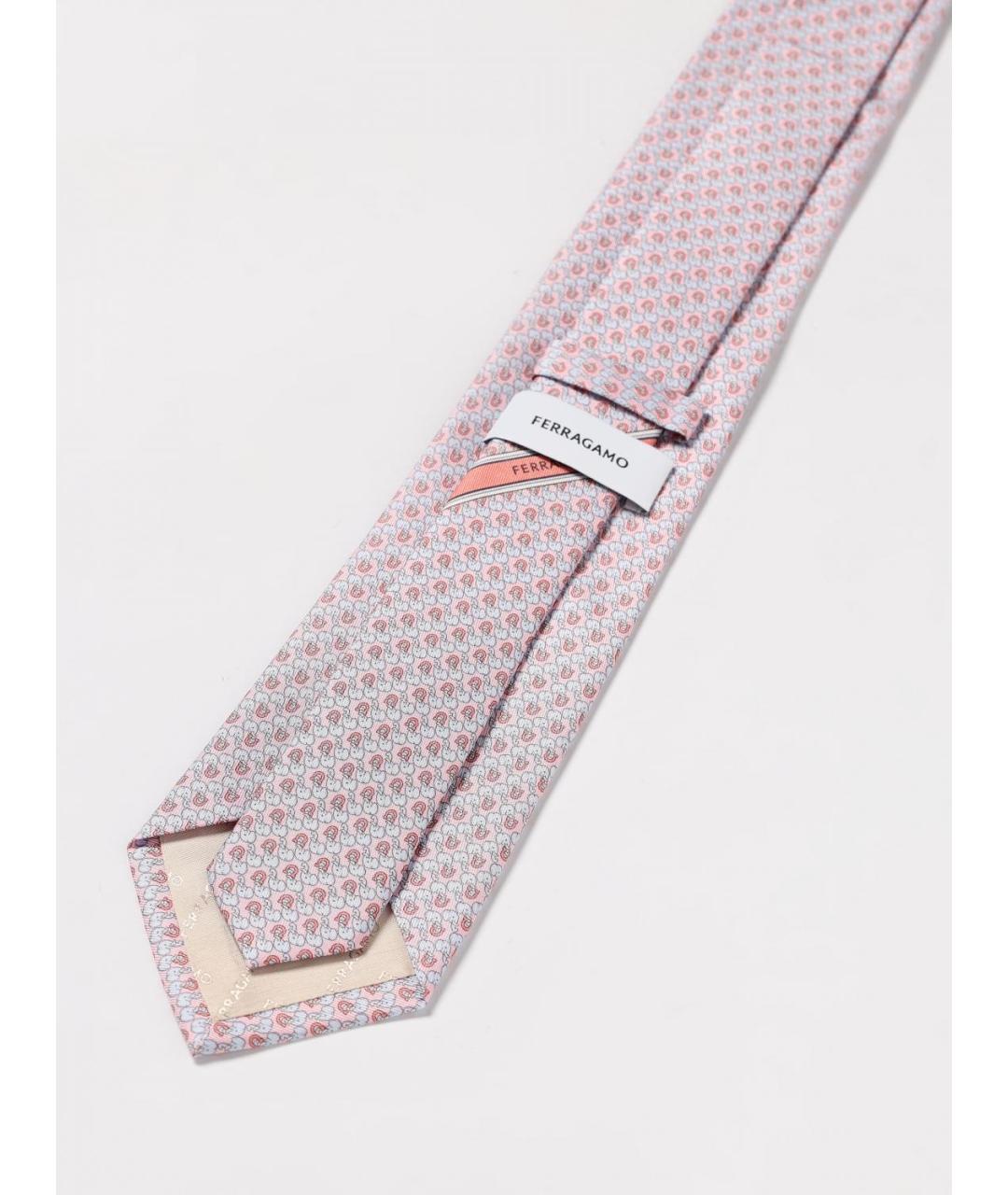FERRAGAMO Розовый шелковый галстук, фото 2