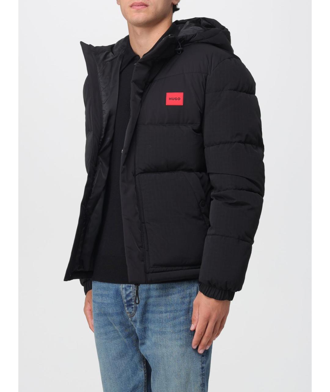 HUGO Черный полиамидовый пуховик, фото 3