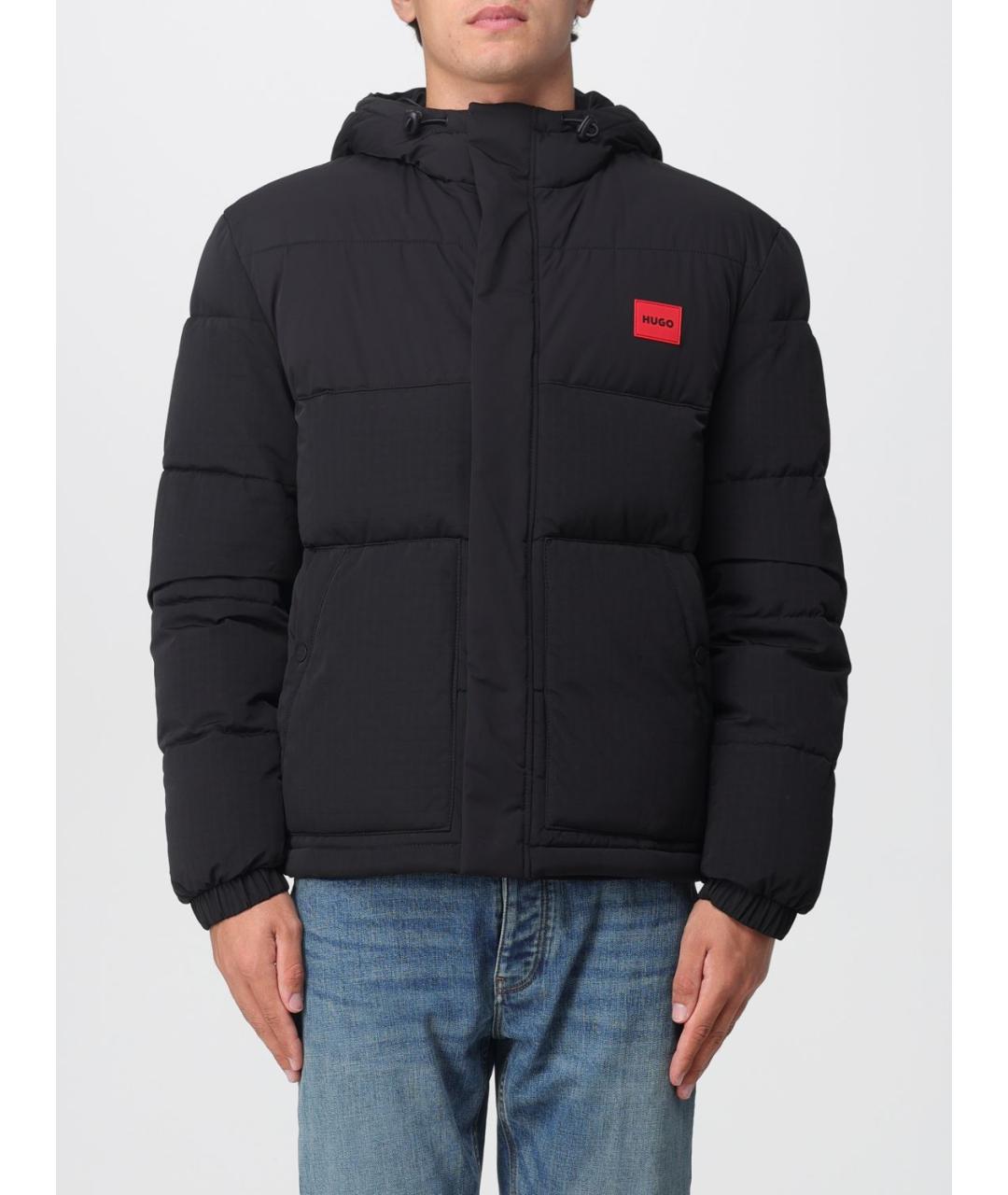 HUGO Черный полиамидовый пуховик, фото 5