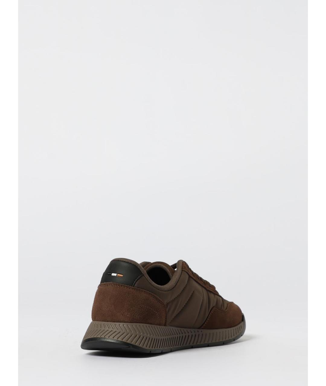 HUGO BOSS Коричневые синтетические низкие кроссовки / кеды, фото 3