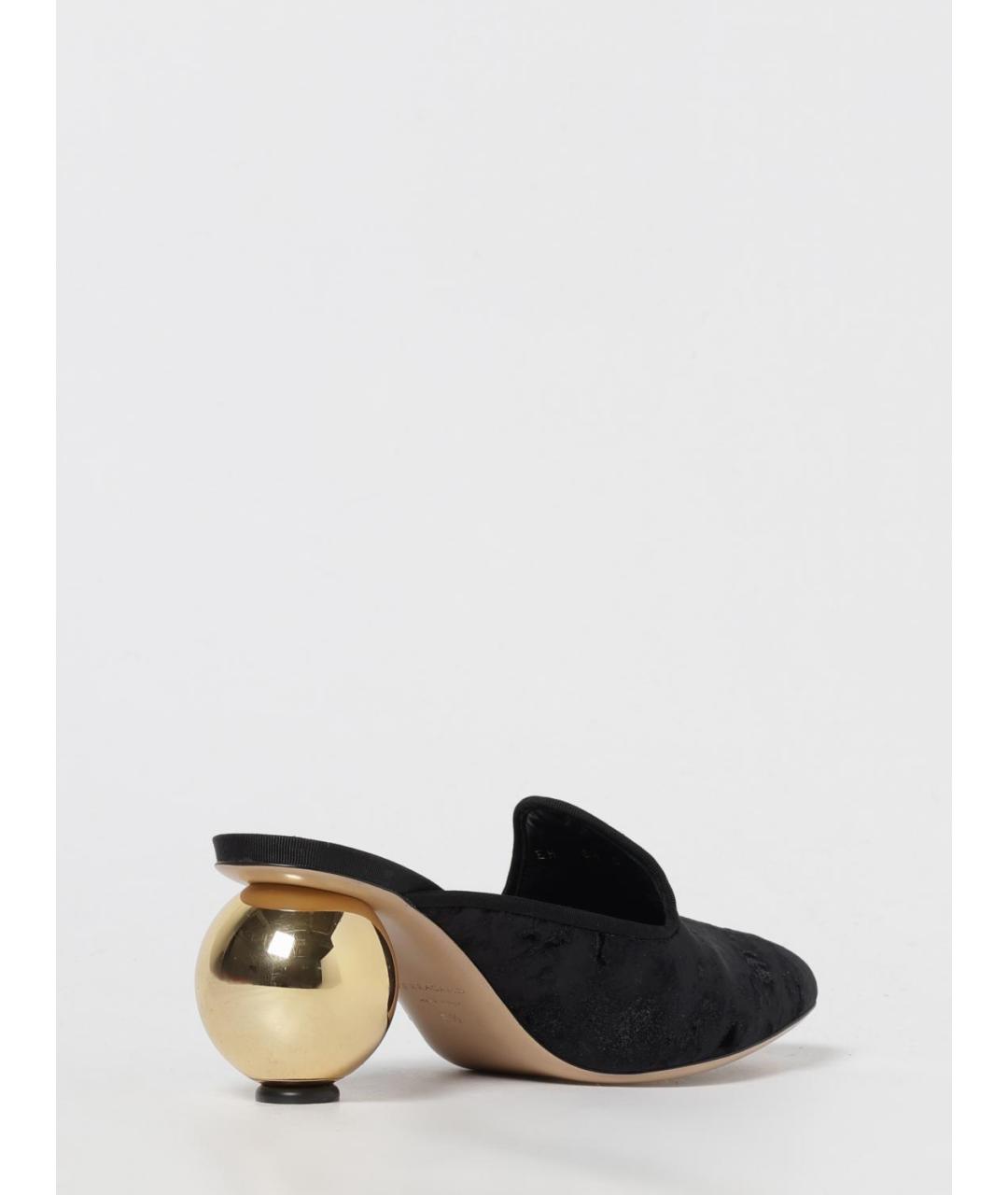 FERRAGAMO Черные лодочки на низком каблуке, фото 3