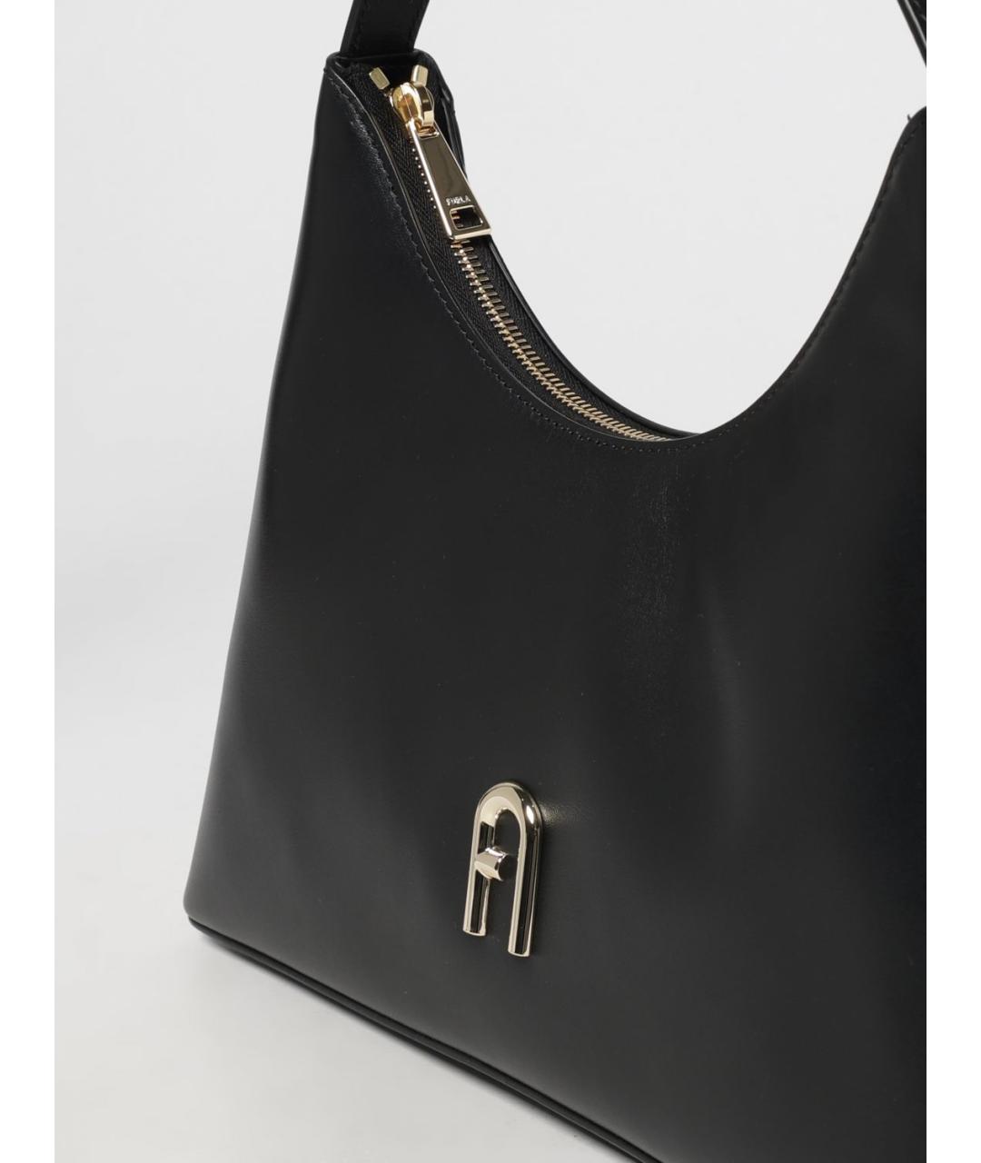 FURLA Черная кожаная сумка через плечо, фото 3