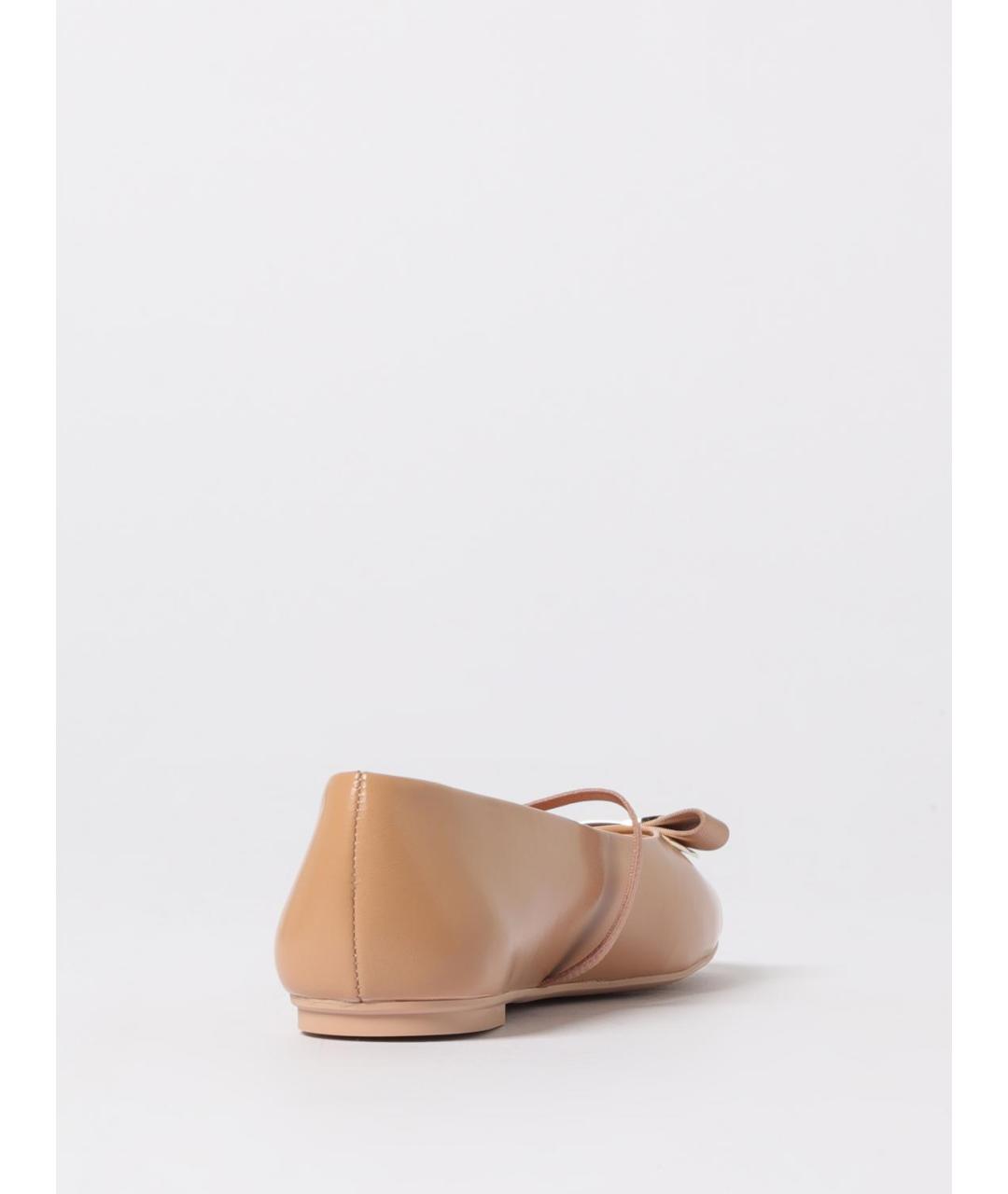 FERRAGAMO Бежевые кожаные балетки, фото 3