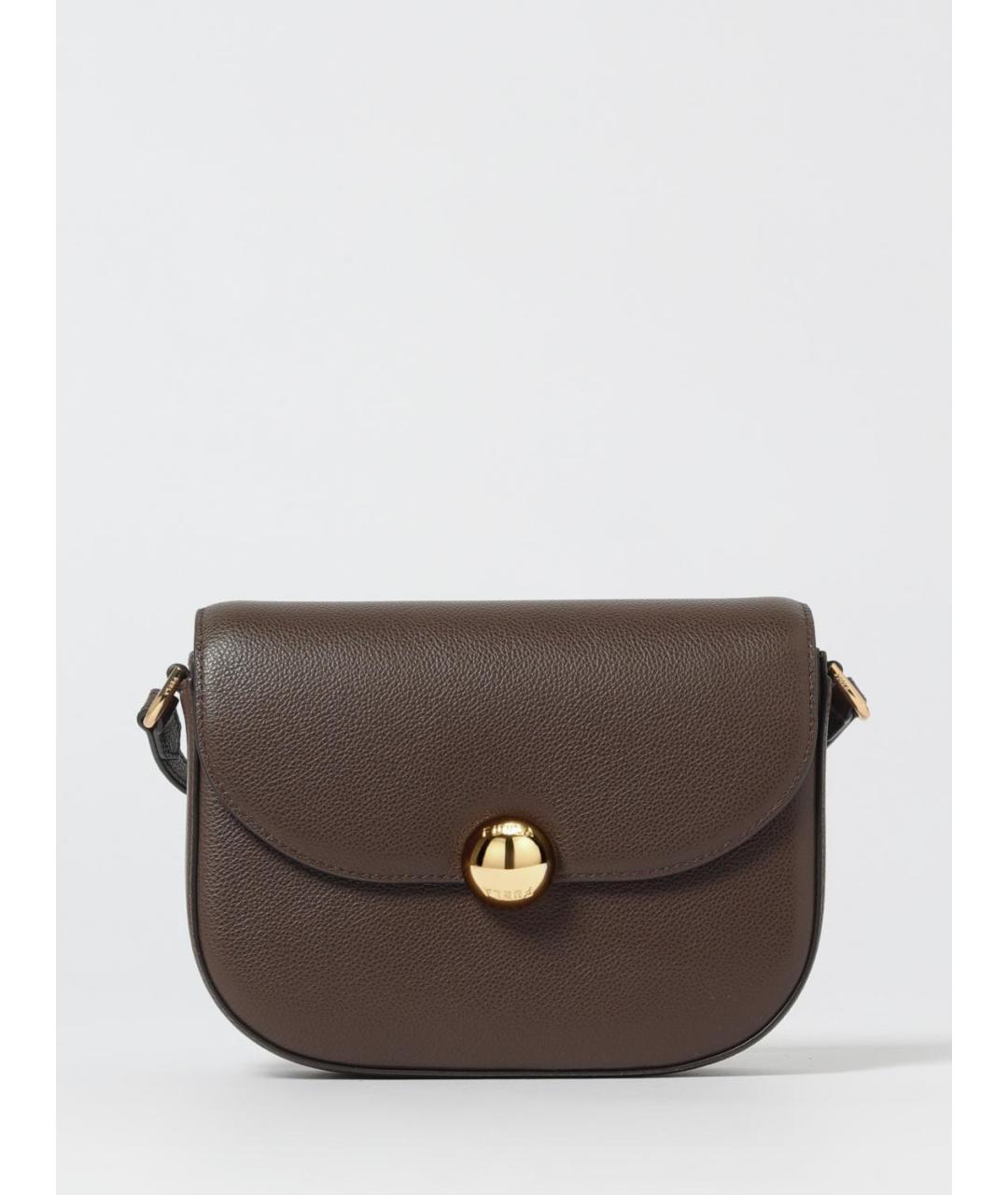 FURLA Коричневая кожаная сумка через плечо, фото 4