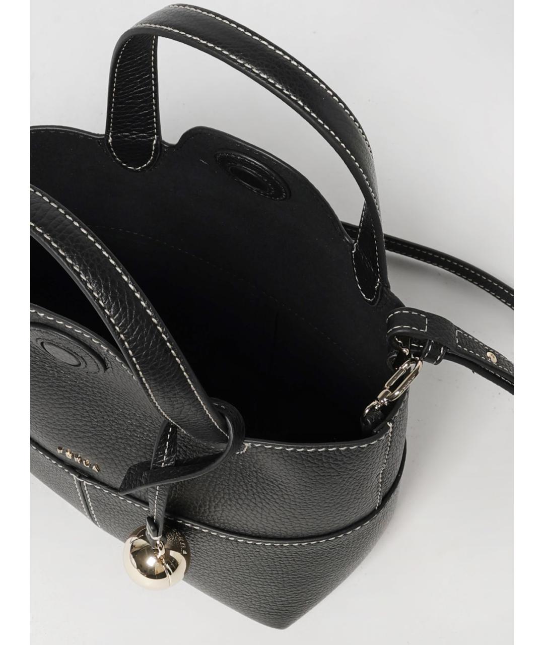 FURLA Черная кожаная сумка тоут, фото 3