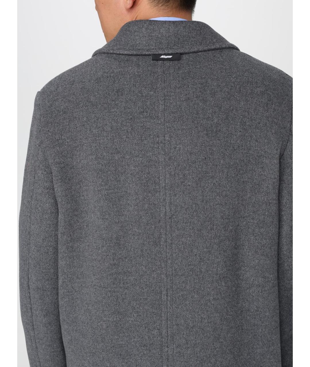 MSGM Серое шерстяное пальто, фото 6