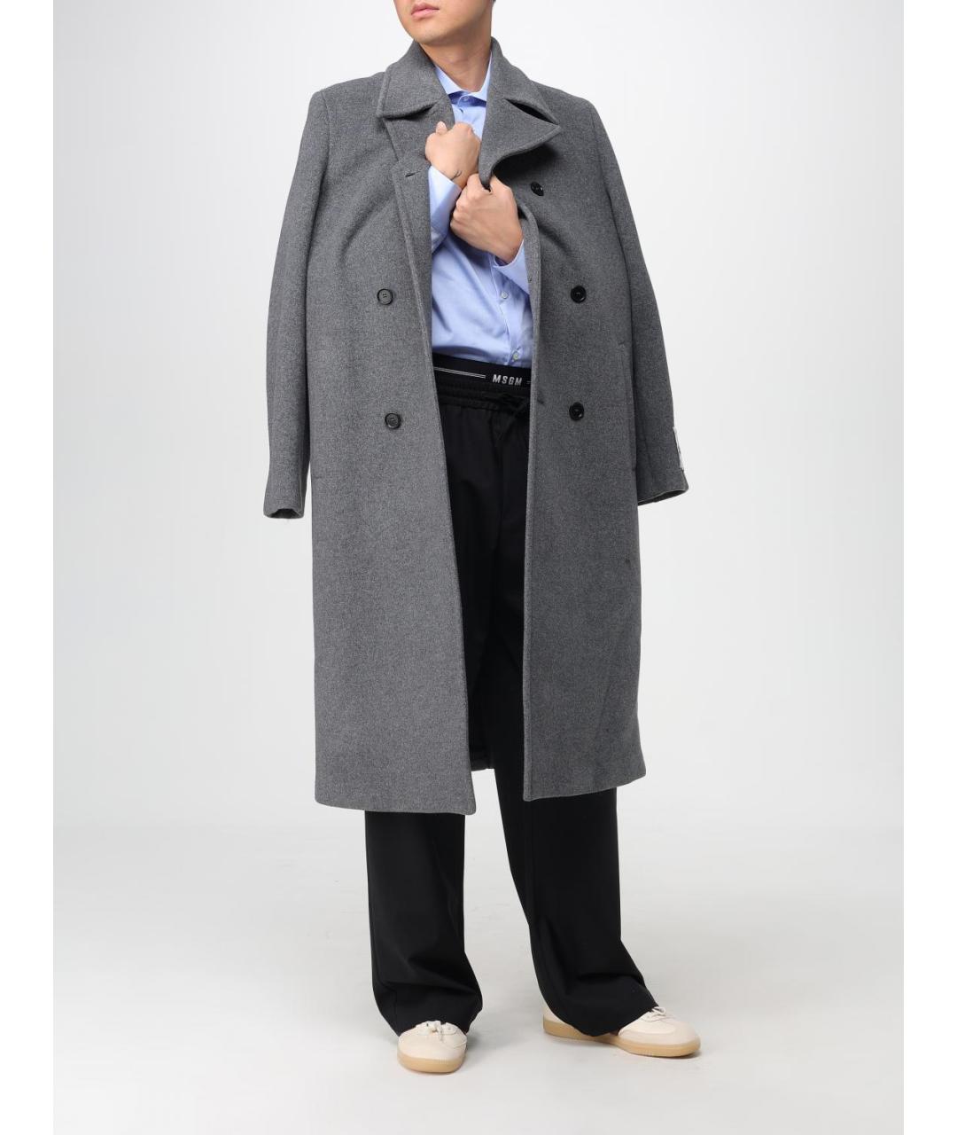 MSGM Серое шерстяное пальто, фото 3