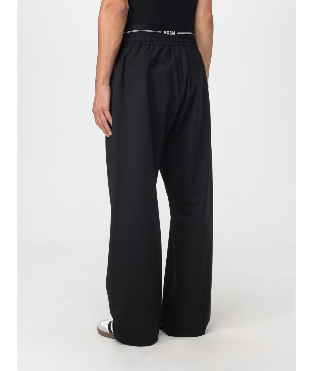 MSGM Черные шерстяные повседневные брюки, фото 3