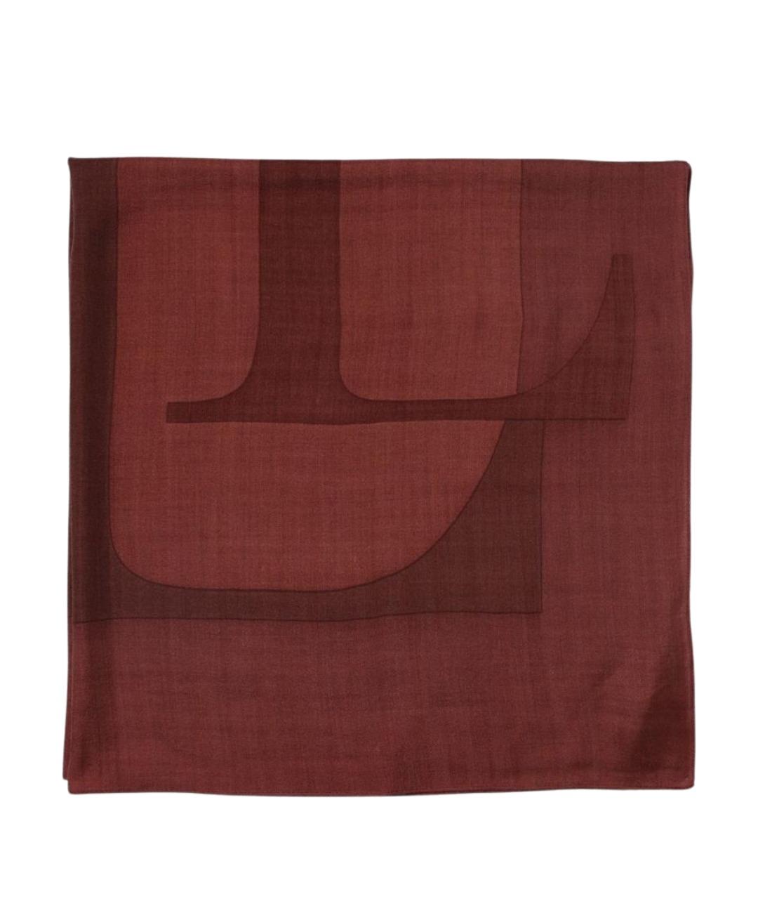 RALPH LAUREN Бордовый шерстяной шарф, фото 1