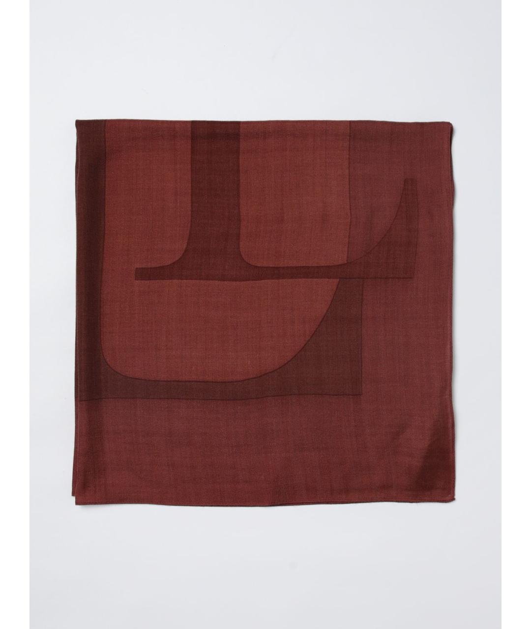 RALPH LAUREN Бордовый шерстяной шарф, фото 4
