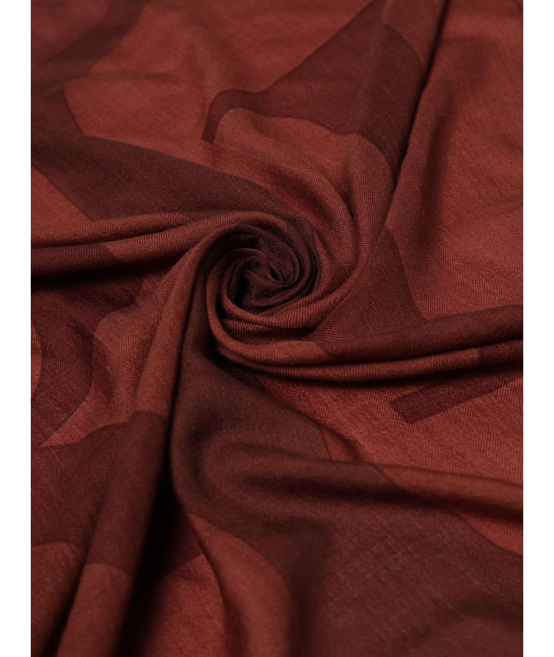 RALPH LAUREN Бордовый шерстяной шарф, фото 3