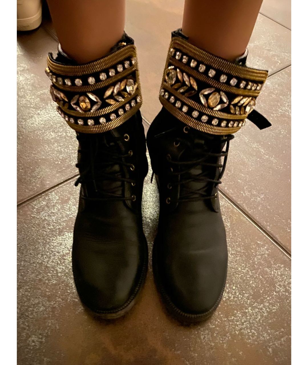 RENE CAOVILLA Черные кожаные ботинки, фото 5