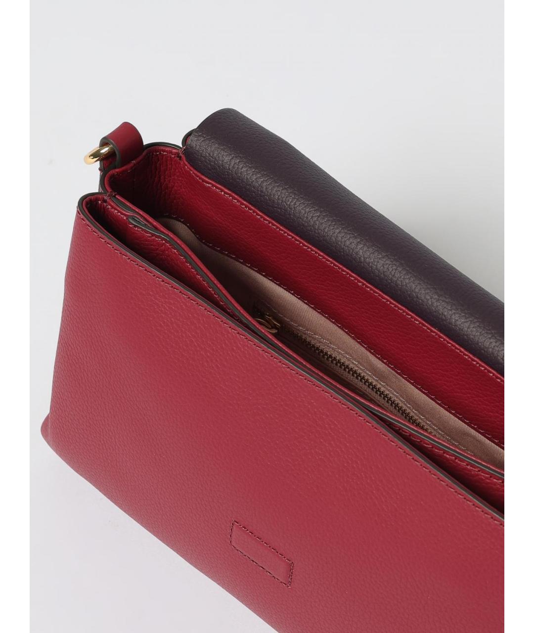 COCCINELLE Бордовая кожаная сумка через плечо, фото 3