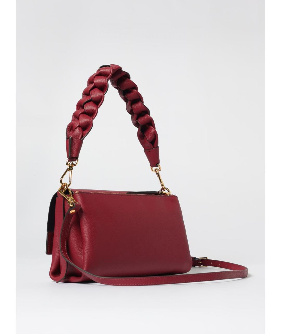 COCCINELLE Бордовая кожаная сумка через плечо, фото 2