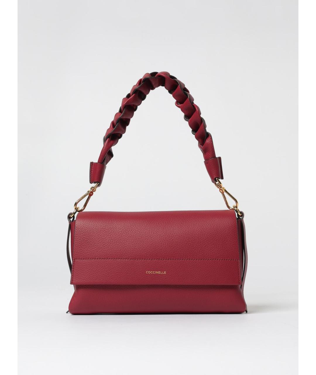 COCCINELLE Бордовая кожаная сумка через плечо, фото 4