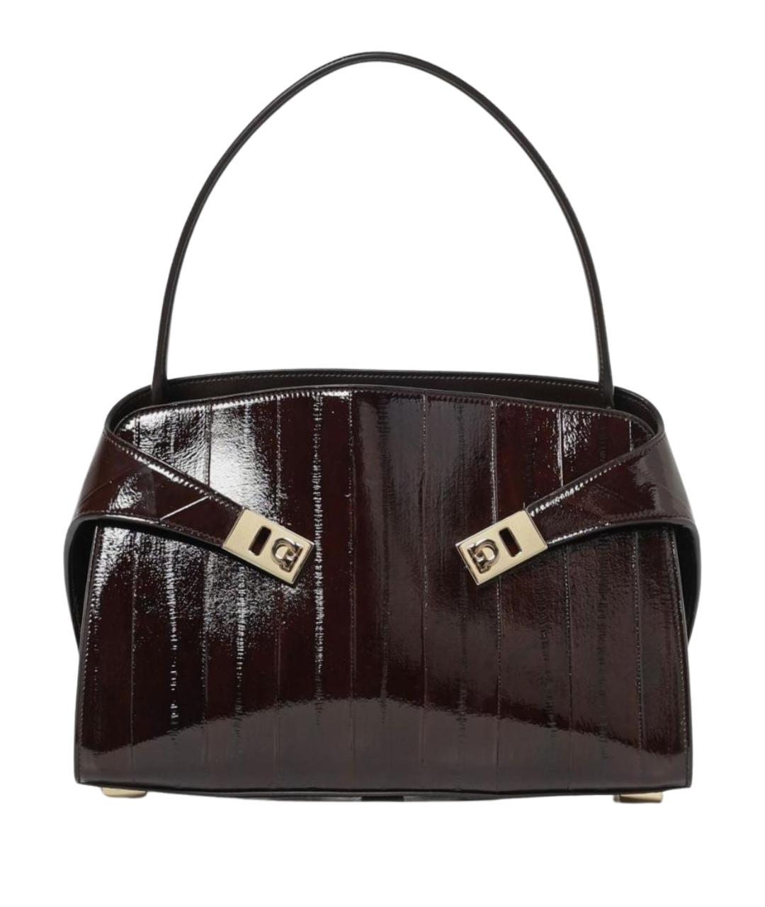 FERRAGAMO Коричневая сумка тоут из экзотической кожи, фото 1