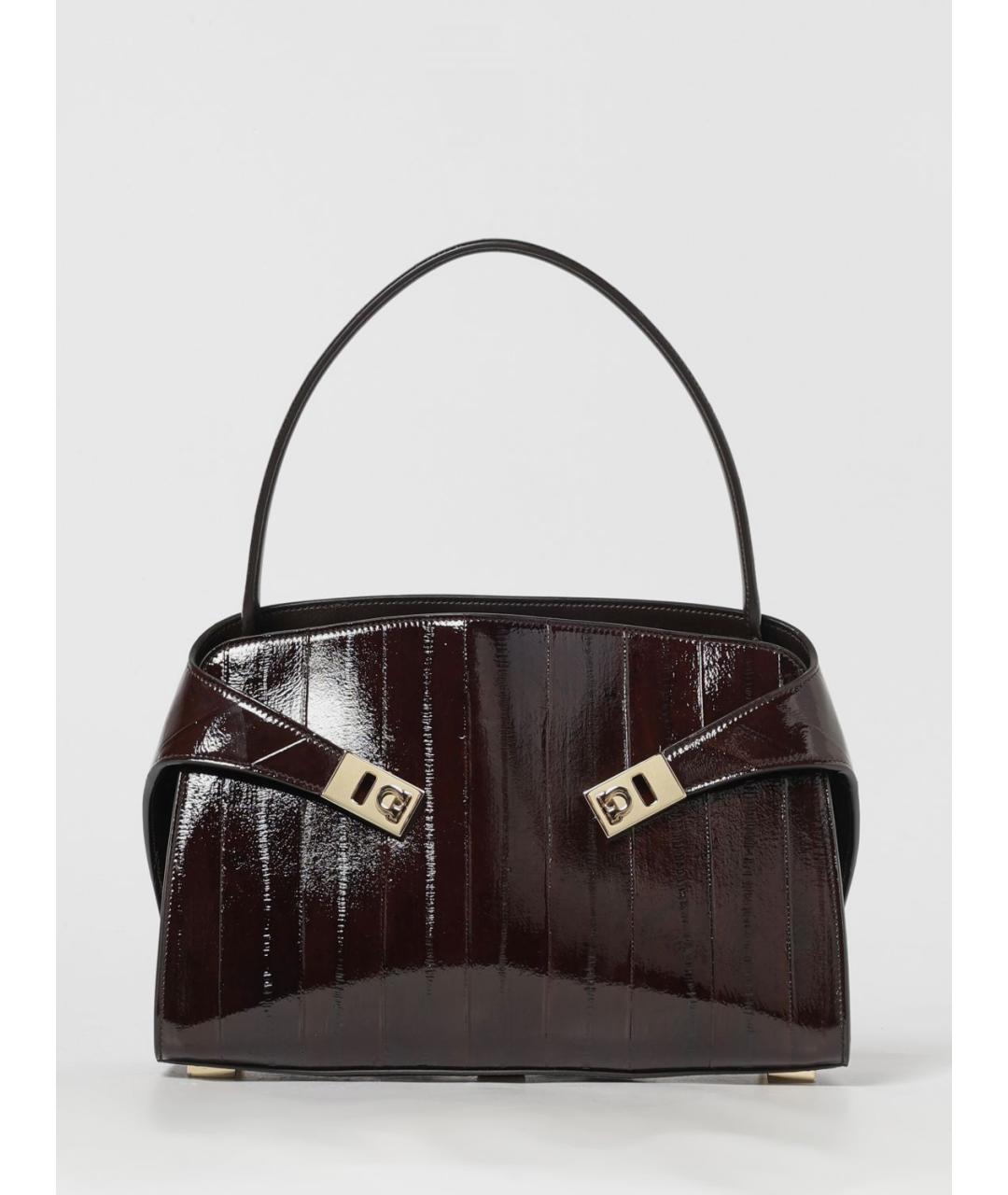 FERRAGAMO Коричневая сумка тоут из экзотической кожи, фото 6