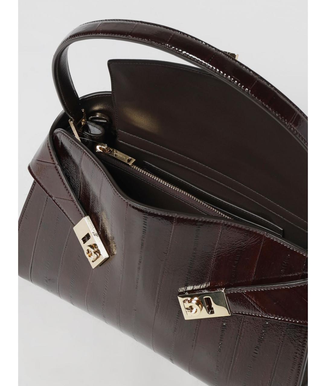 FERRAGAMO Коричневая сумка тоут из экзотической кожи, фото 5