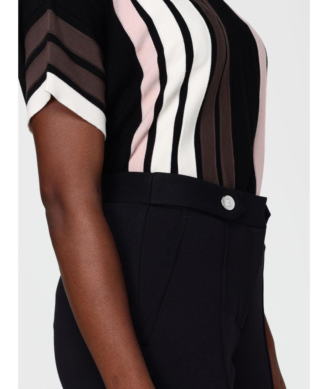 RALPH LAUREN Черные вискозные прямые брюки, фото 3