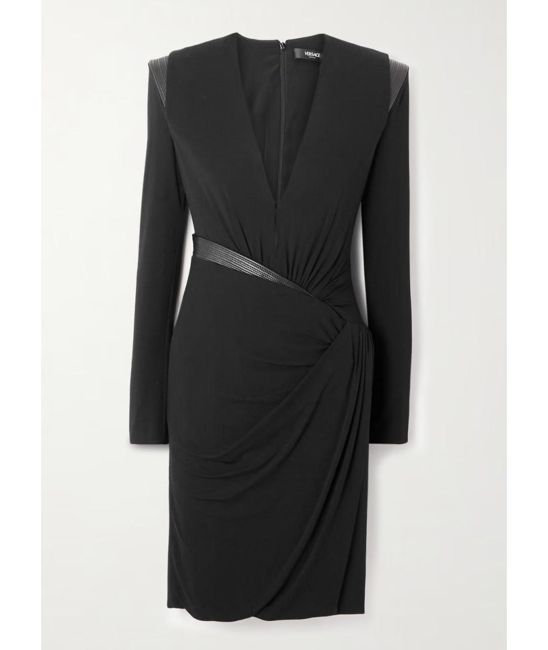 VERSACE Черное вискозное вечернее платье, фото 6