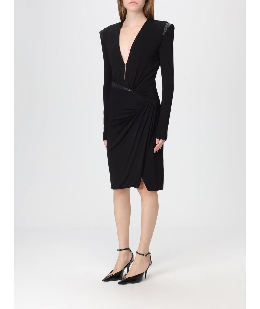 VERSACE Черное вискозное вечернее платье, фото 4