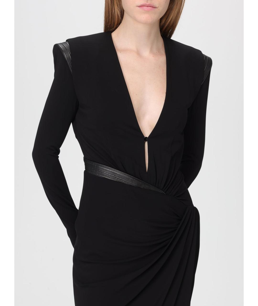 VERSACE Черное вискозное вечернее платье, фото 5