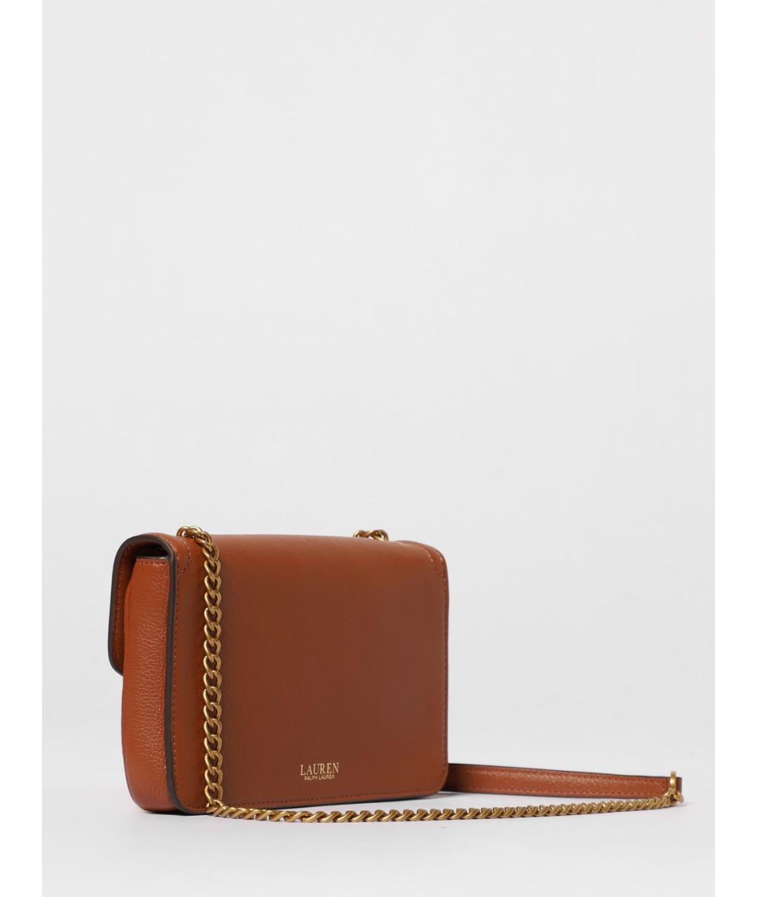 RALPH LAUREN Коричневая кожаная сумка через плечо, фото 2