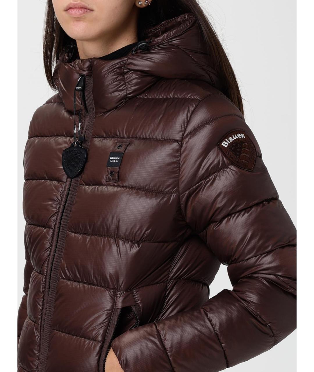 BLAUER Коричневый полиамидовый пуховик, фото 4