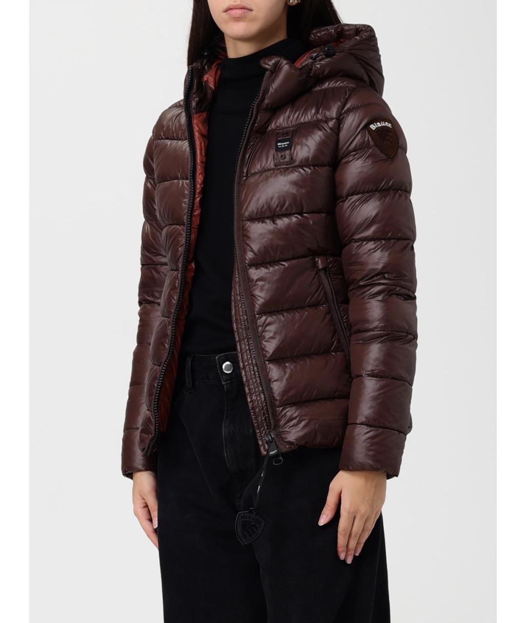 BLAUER Коричневый полиамидовый пуховик, фото 3