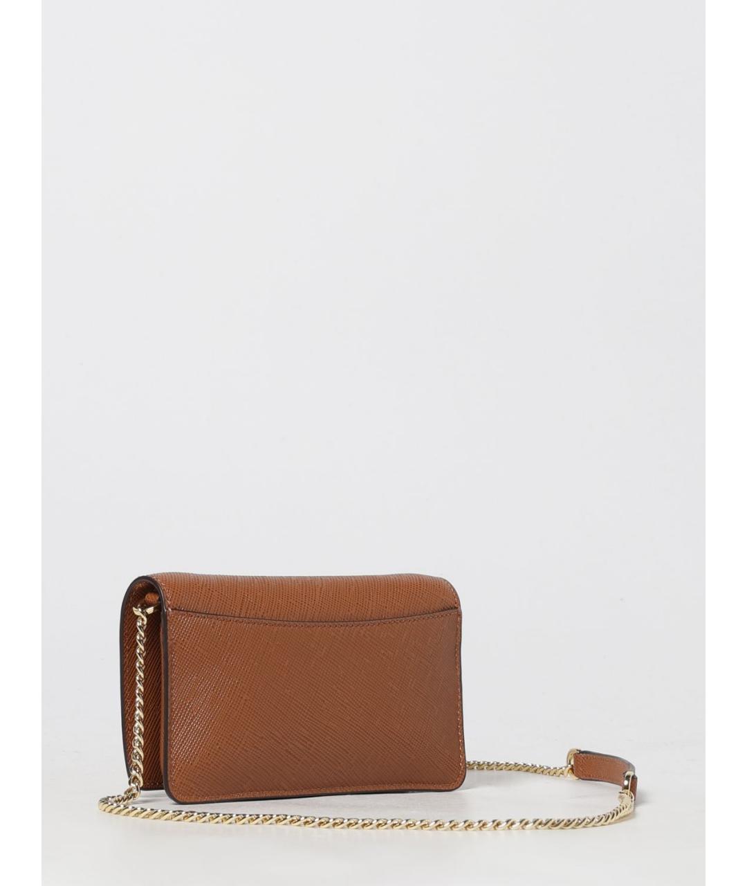 RALPH LAUREN Коричневая кожаная сумка через плечо, фото 2