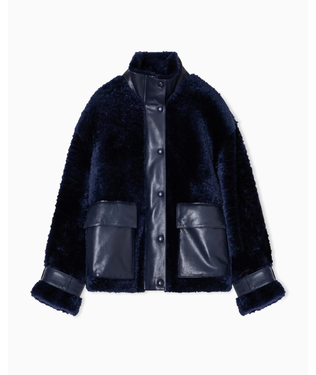 EMPORIO ARMANI Синяя меховая шуба, фото 6