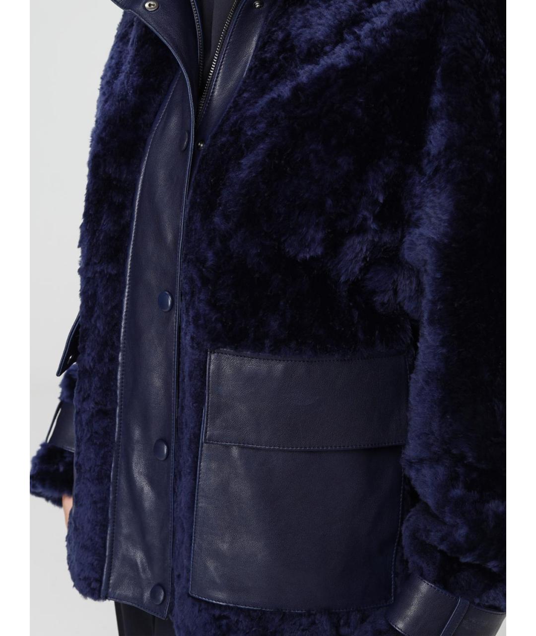 EMPORIO ARMANI Синяя меховая шуба, фото 5