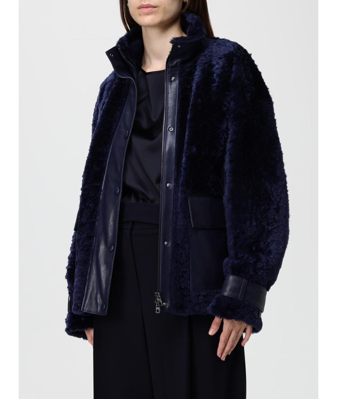 EMPORIO ARMANI Синяя меховая шуба, фото 4