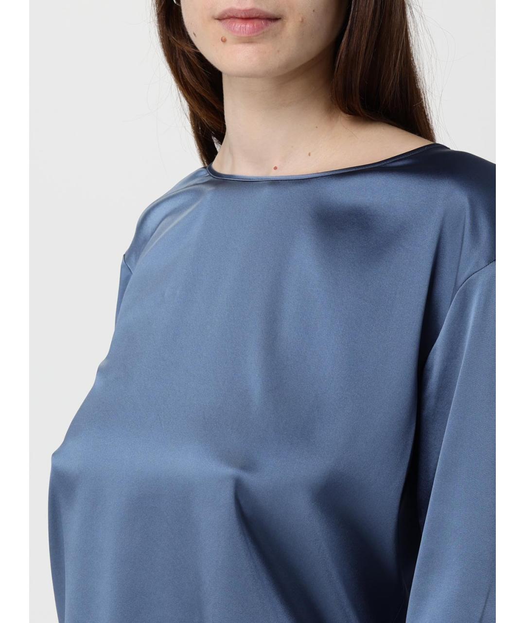 EMPORIO ARMANI Синяя шелковая блузы, фото 5