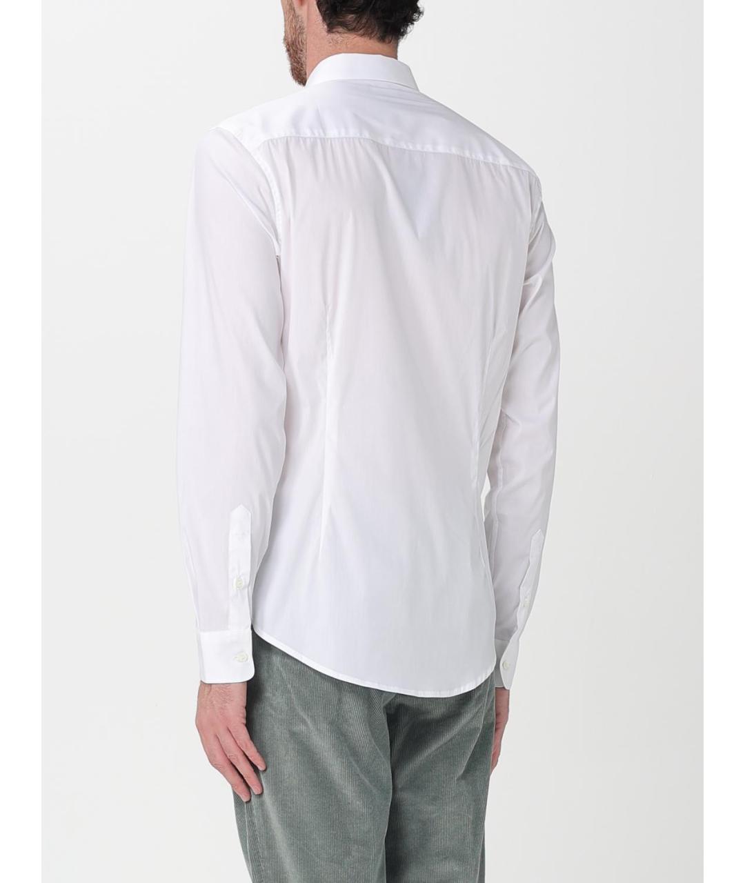 EMPORIO ARMANI Белая хлопковая классическая рубашка, фото 2