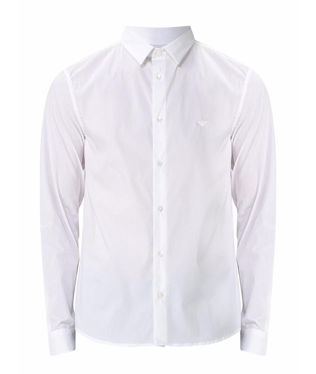 EMPORIO ARMANI Белая хлопковая классическая рубашка, фото 1