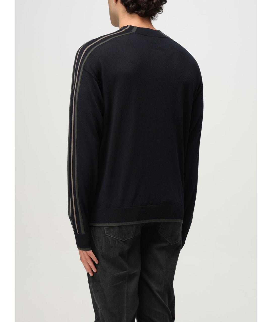 EMPORIO ARMANI Синий шерстяной джемпер / свитер, фото 2