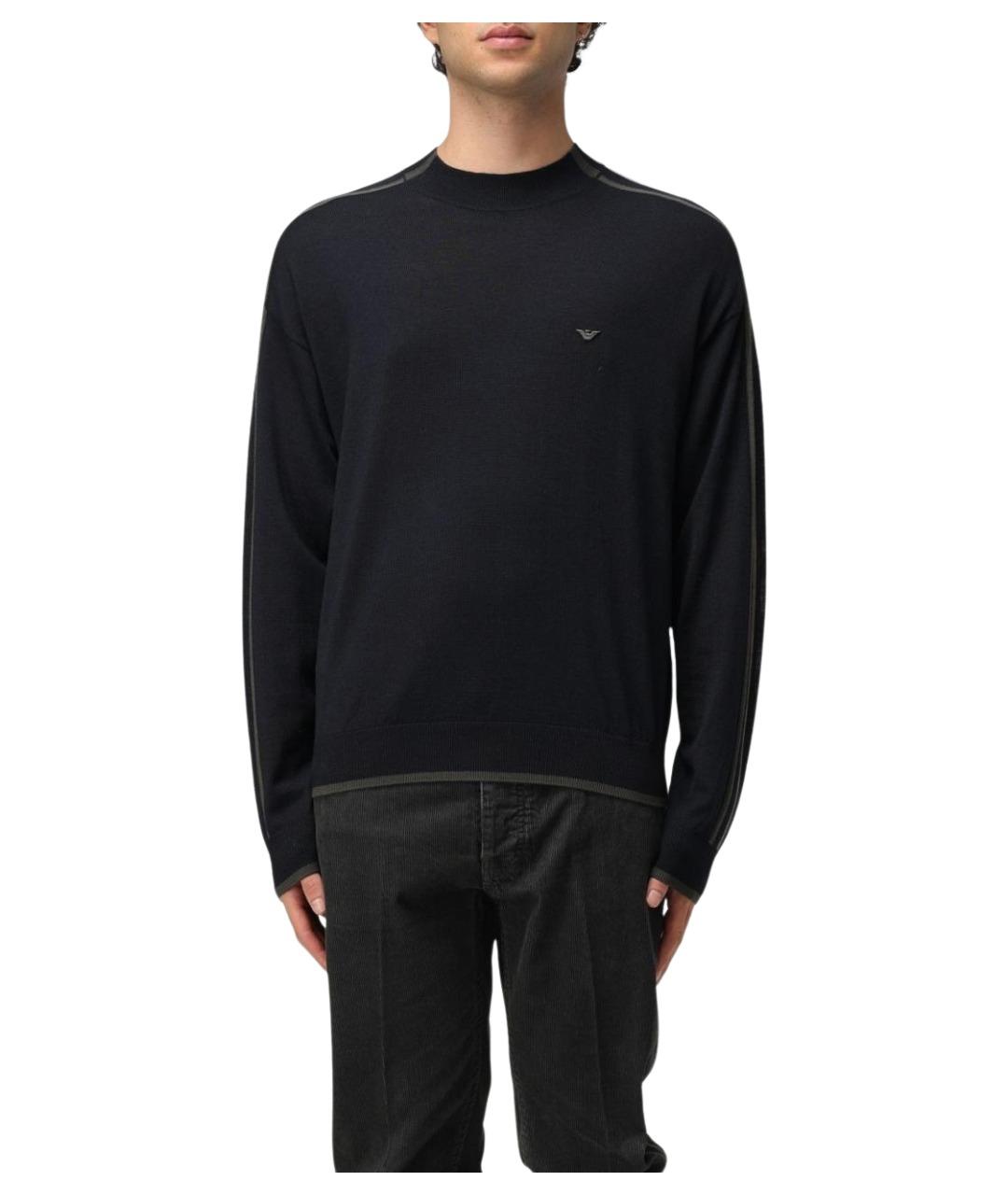 EMPORIO ARMANI Синий шерстяной джемпер / свитер, фото 1