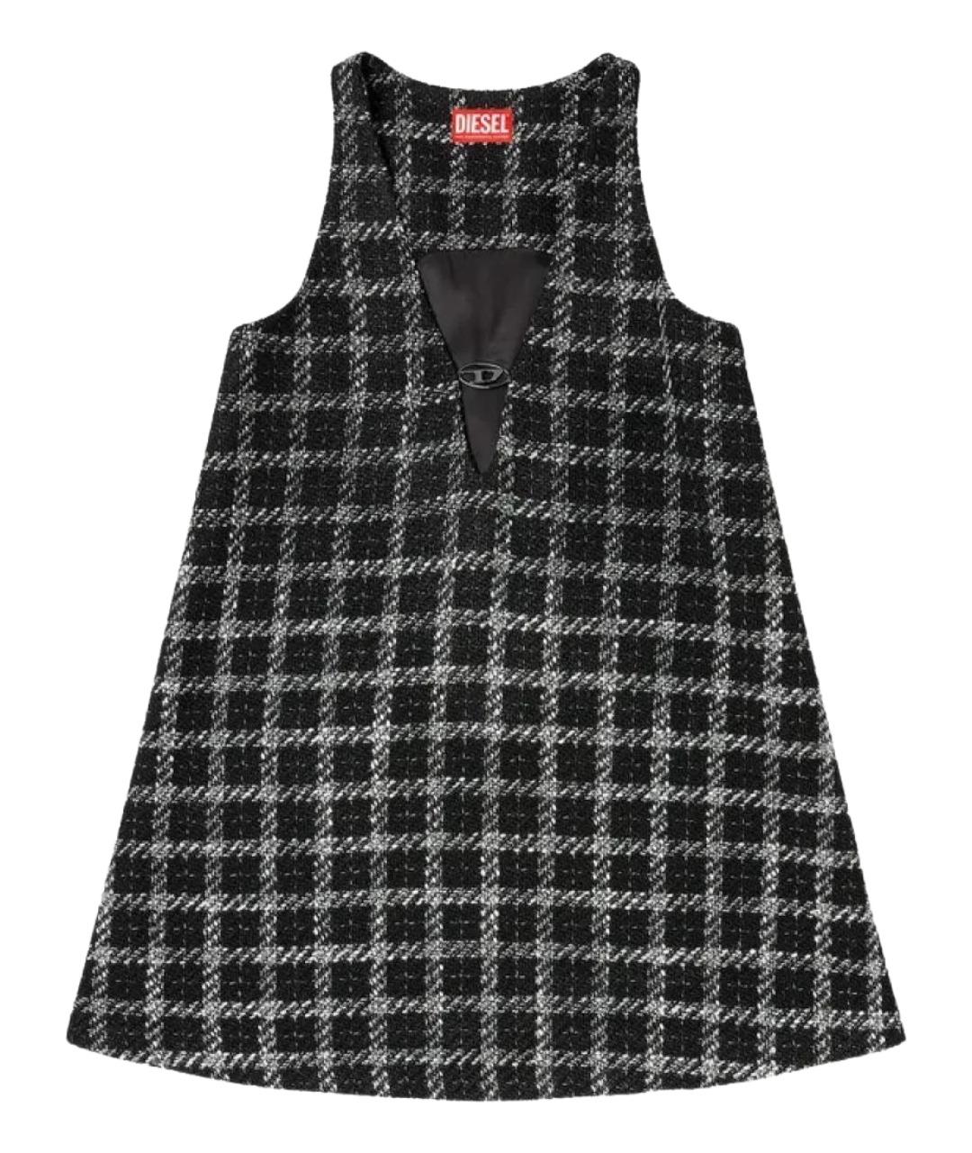 DIESEL Черное шерстяное повседневное платье, фото 1