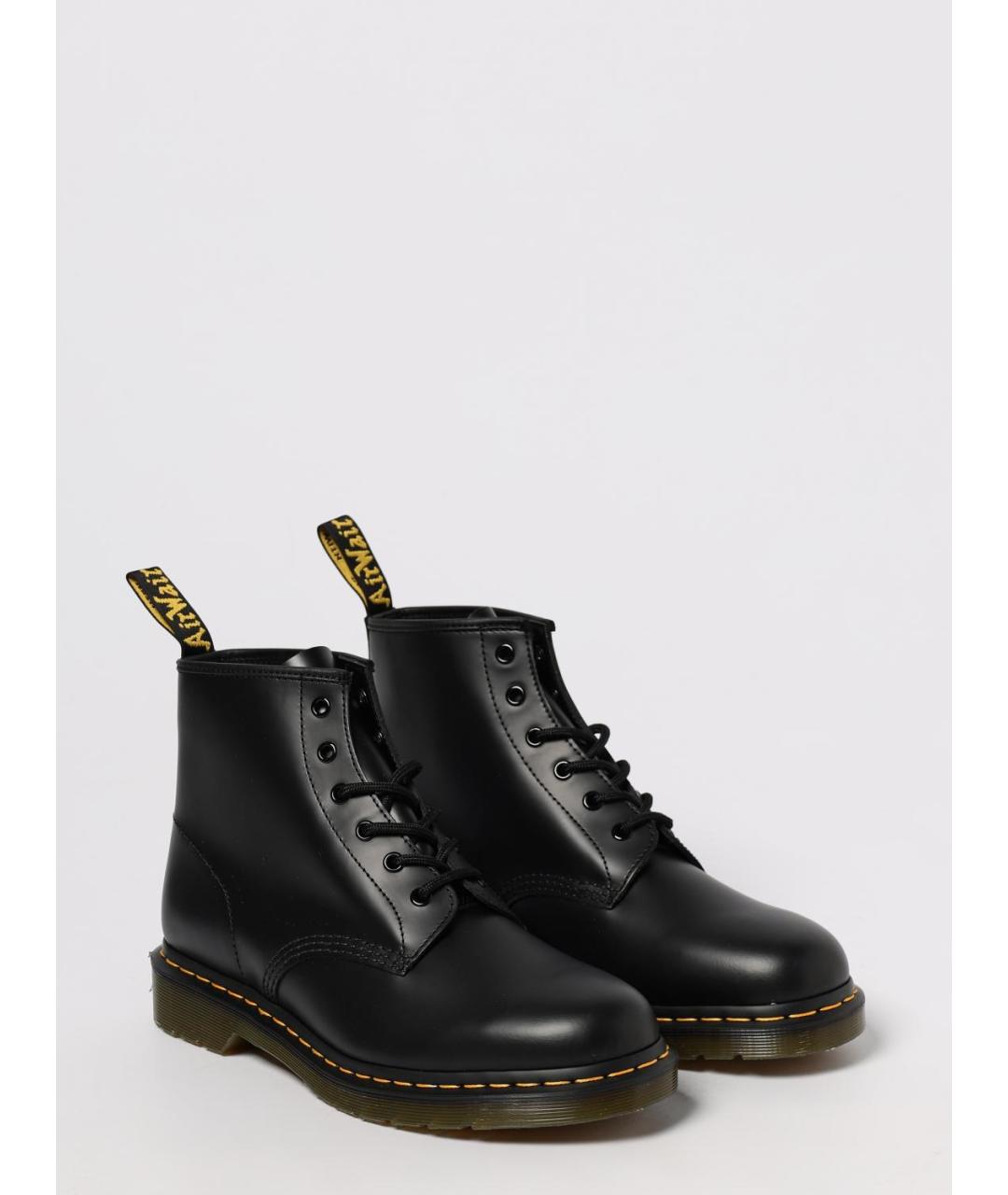 DR. MARTENS Черные кожаные низкие ботинки, фото 2
