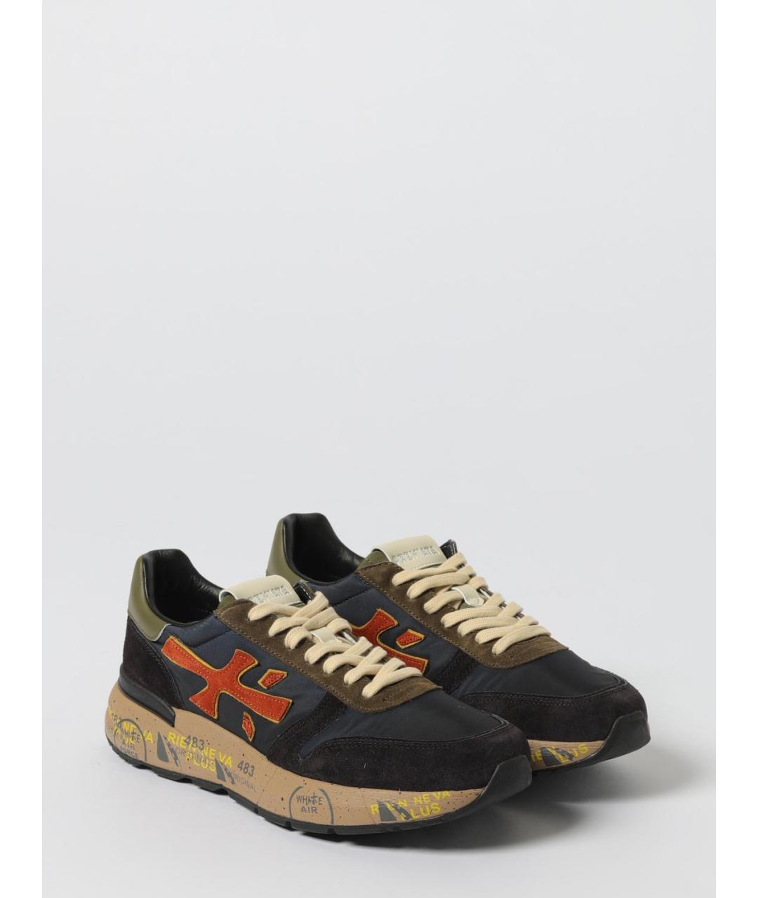 PREMIATA Синие кожаные низкие кроссовки / кеды, фото 2