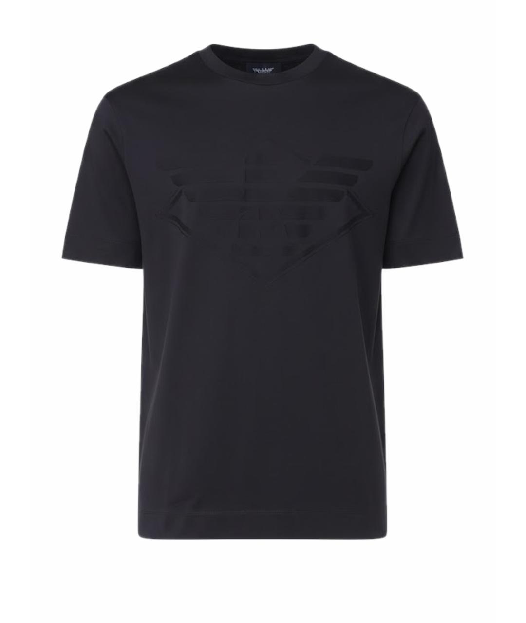 EMPORIO ARMANI Синяя хлопковая футболка, фото 4