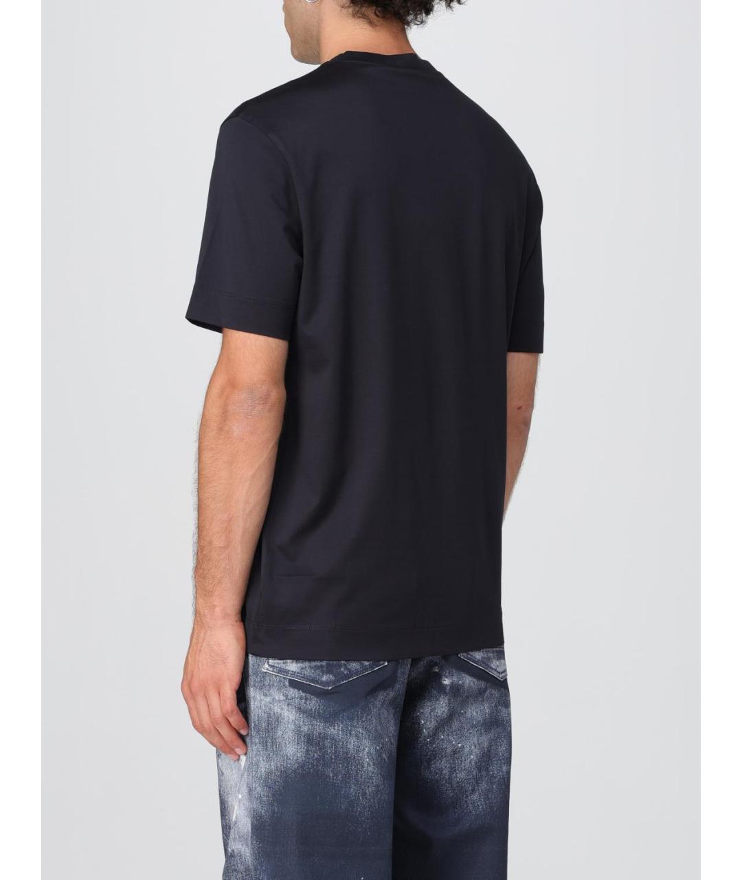 EMPORIO ARMANI Синяя хлопковая футболка, фото 2
