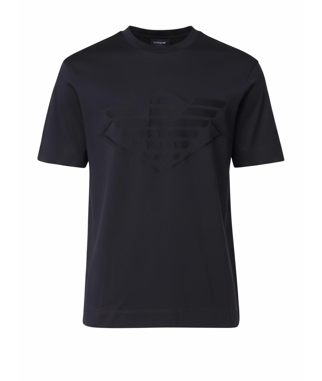 EMPORIO ARMANI Синяя хлопковая футболка, фото 1