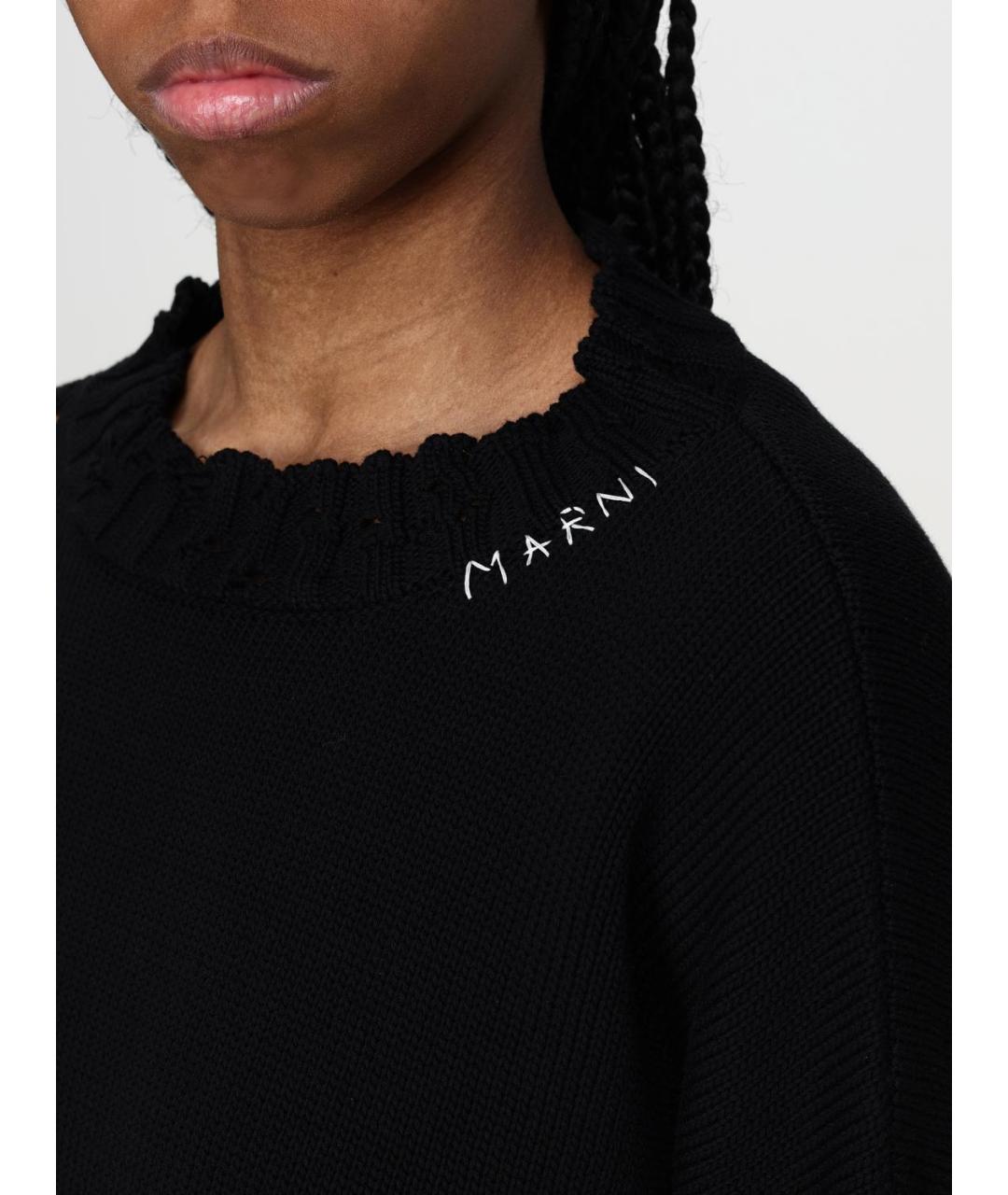 MARNI Черный хлопковый джемпер / свитер, фото 5