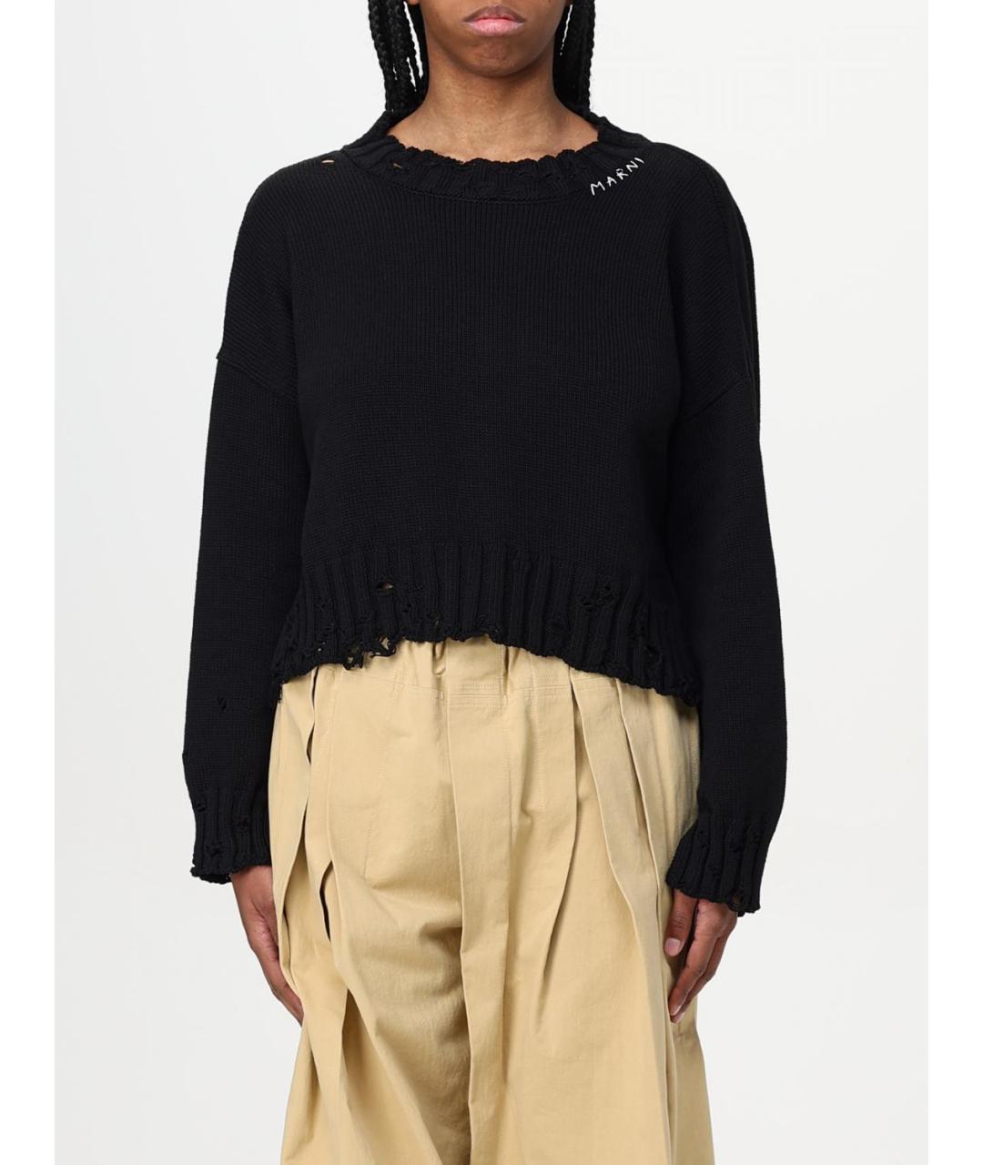 MARNI Черный хлопковый джемпер / свитер, фото 6